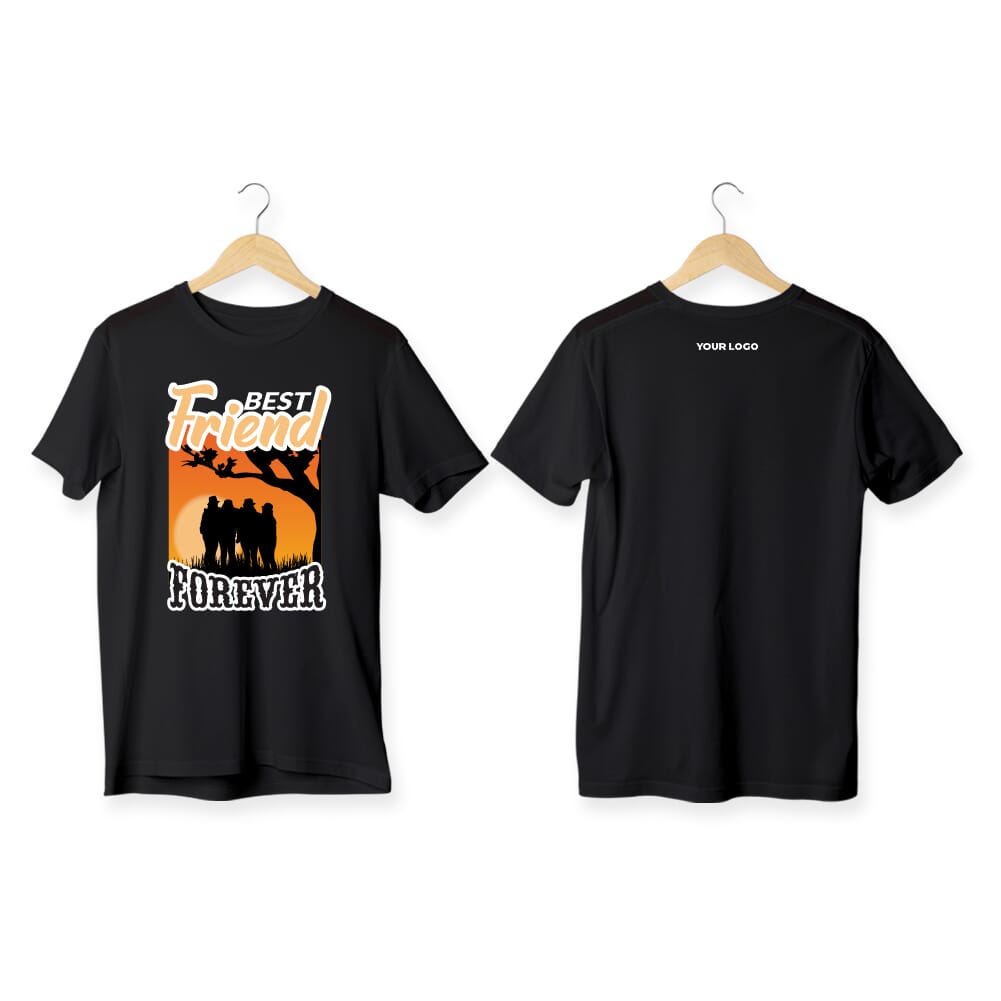 Best Friend Forever Pima Round Neck T-Shirt -Black